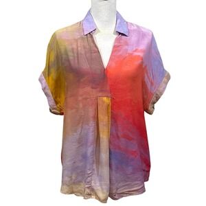 Blank London Carmel tie dye top, Sunset Pink, medium, west coast style, boho
